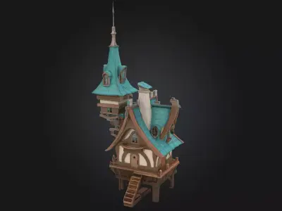 Whimsical Spire House 3D model