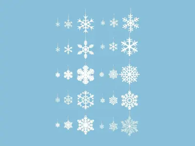 ChristmasTree Decoration Snowflakes Collection 3D model