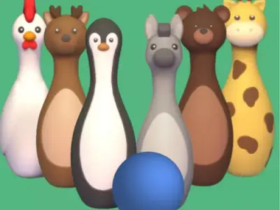 Cute Animal Bowling 3D print model