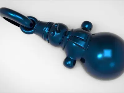 Snow man pendant 3D print model