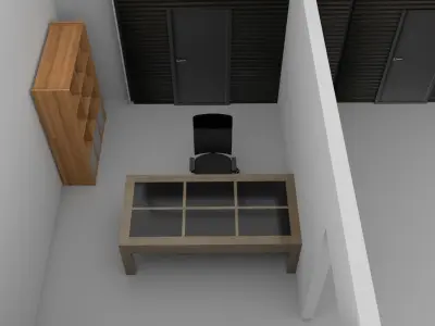 Low poly  car rental building Low-poly 3D model