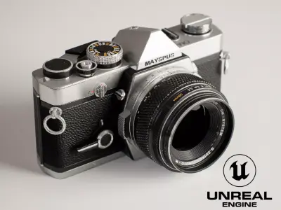 Vintage Camera for Unreal Engine Low-poly 3D model