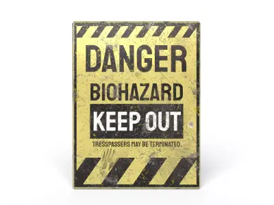 Biohazard Sign Free low-poly 3D model