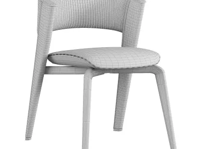 Faux Leather Upholstered Curved Back 3D model
