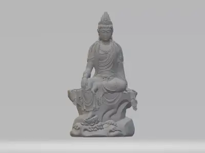 Avalokitesvara Bodhisattva Seated Statue 3D print model