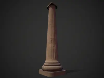 Column old Low-poly 3D model