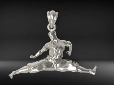 Karate Fighter Pendant 3D print model