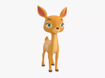 Cartoon Deer Cute Low-poly 3D model