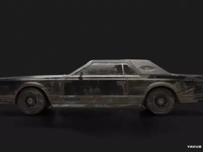 Abandoned Old Continental Low-poly 3D model