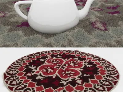 Round Rug Set 43 3D model