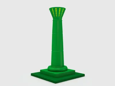 Pillar 2 column Low-poly 3D model