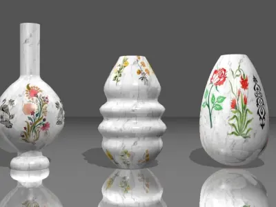 White Marble Vase  Low-poly 3D model
