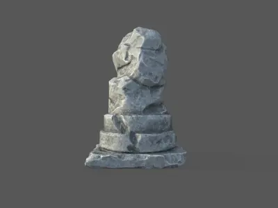 Low Poly Broken Column Low-poly 3D model
