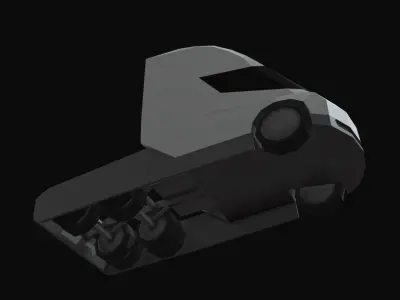 Tesla Semi Low Poly Low-poly 3D model