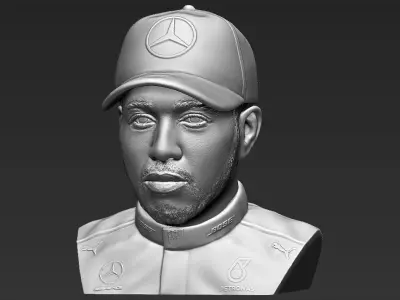 Lewis Hamilton bust 3D printing ready stl obj formats 3D print model