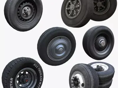 PBR wheel collecton 3D Model Pack