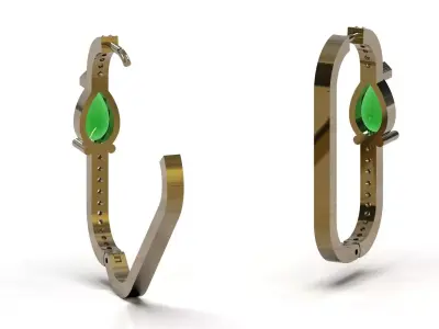3D File Modern Hoop cad Earrings model je0165 3D print model