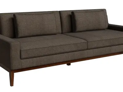 3 Seaters Bolstered Tan Sofa 3D model