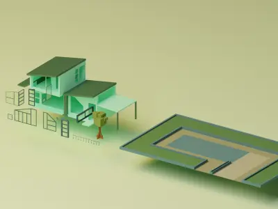 Lopwpoly House 15 Low-poly 3D model