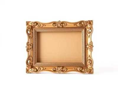Ornate Golden Frame model pack Low-poly 3D model