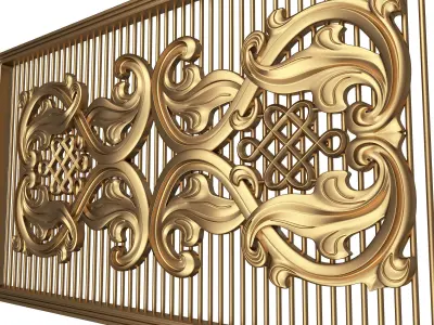 Lattice Carved Panel for CNC Low-poly 3D model