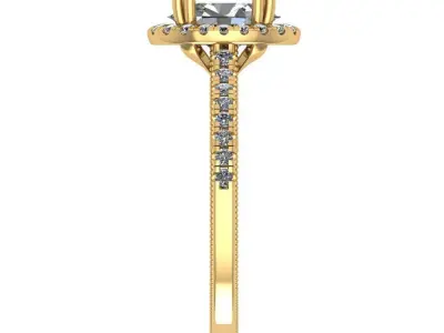 Oval halo diamond ring 3D print model