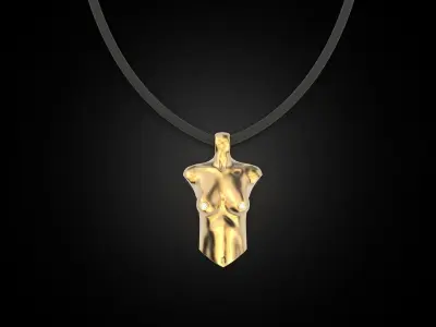 Pendant female torso 3D print model