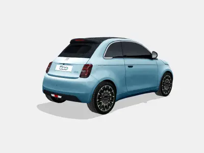 Fiat 500 Cabrio la Prima 2020 Low-poly 3D model