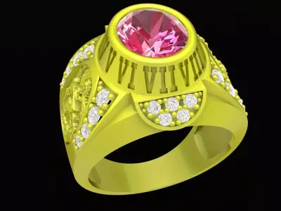 LUXURY DIAMOND RING WITH DRAGON FOR MEN 338 3D print model