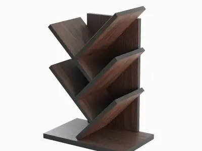 Small Bookshelf B Set Low-poly 3D model