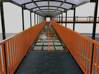 Steel Pedestrian Bridge Type-33 3D model
