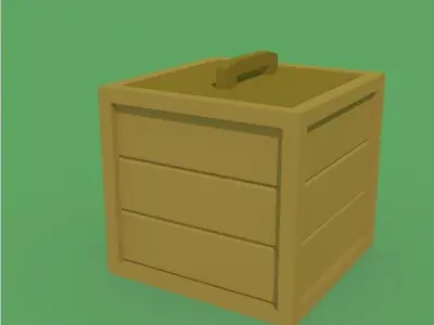 Wooden Box Free low-poly 3D model
