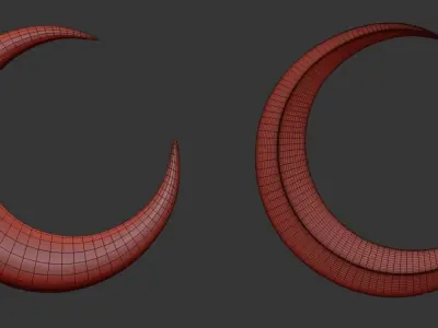 crescent moon gold  3D model