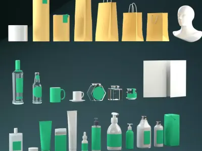 Packaging PLUS Low-poly 3D model