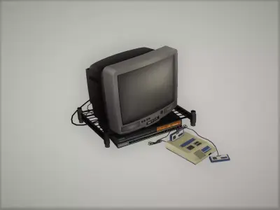 Retro- Vintage Tv and Video Game 3D model