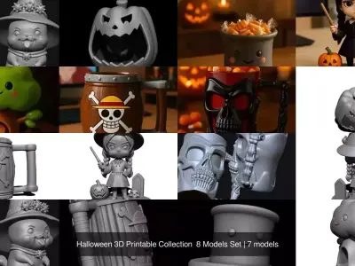 Halloween 3D Printable Collection  8 Models Set