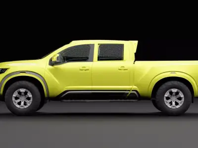 Nissan 4x4 Car Metallic Yellow Low-poly 3D model