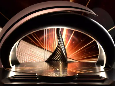 Oscar set futuristic stage with circular shape 3D model