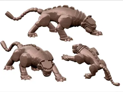 Jaguar Aztec Statue 3D model