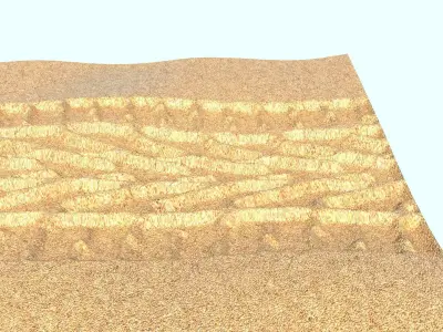 Car Tire Track On The Sand 3D model