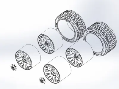 Set of wheels for scale-model of Viper 1997 3D print model