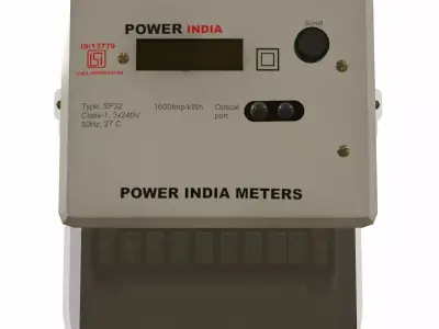 Multi-Function Electrical Energy Meter Low Poly Low-poly 3D model