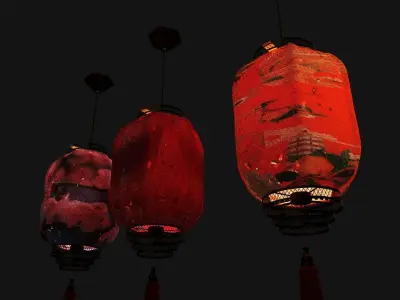 Chinese sheep skin lantern  Low-poly 3D model