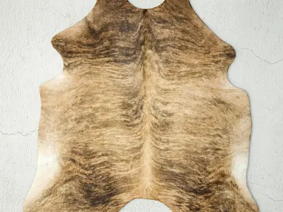 Rugs 8 cowhide rug on concrete wall 3D model