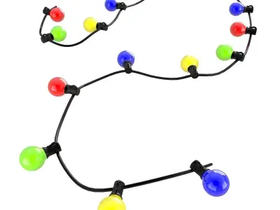 Large Bulb String Lights 3D model