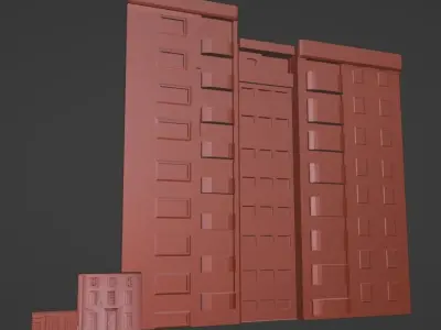 Backround homes and apartments Free 3D model