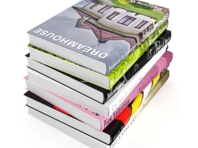 Books Set stack of 3D model