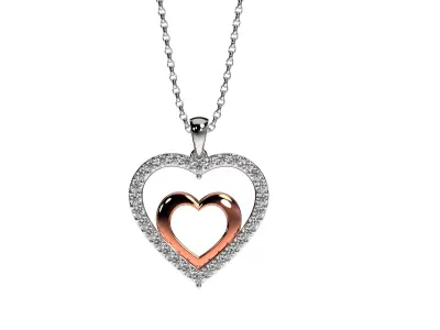 HEART PENDANT LOVE SIGN - Diamonds Valentines Day 3D print model
