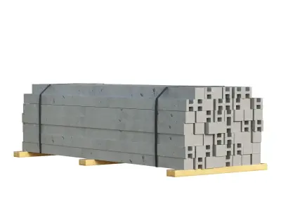Stacked Concrete Slabs Low-poly 3D model