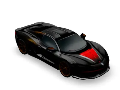 Sleek Black Supercar 3D Model Low-poly 3D model